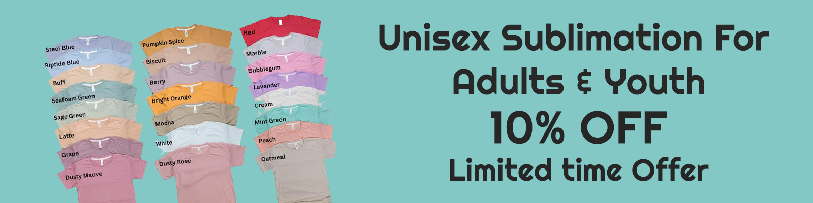 Unisex Sublimation for Adults & Youth