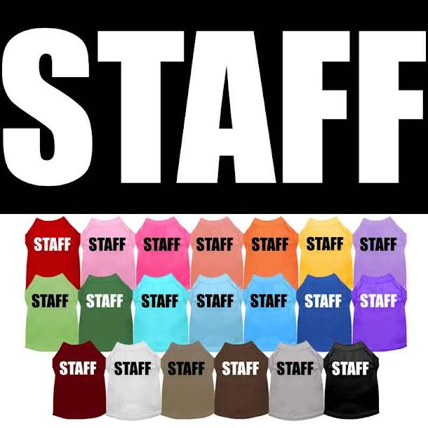 Halloween Pet Dog & Cat Shirt Screen Printed, "Staff Costume"