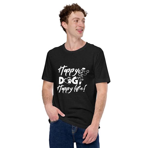 
  
  T-Shirts for Men - Happy Dog Happy Life
  
