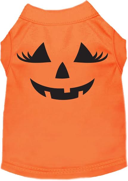 
  
  Halloween Pet Dog & Cat Shirt Screen Printed, "Pumpkin Face Her Costume"
  
