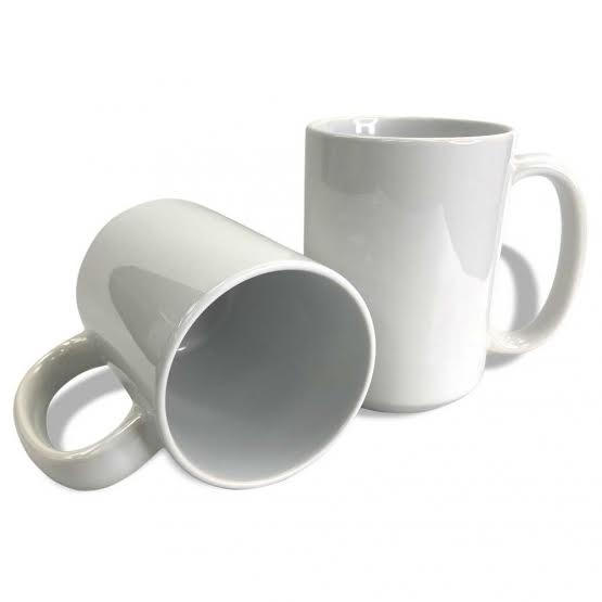 
  
  All White Ceramic 15. Oz Coffee mug
  

