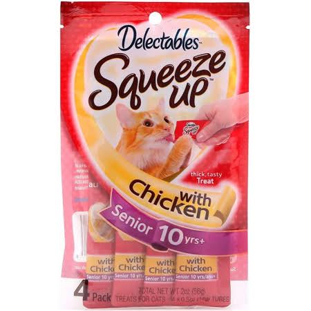 Hartz Delectables Senior Squeeze Up Lickable Cat Treat - Chicken