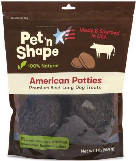 
  
  Pet 'n Shape Natural American Patties Beef Lung Dog Treats
  
