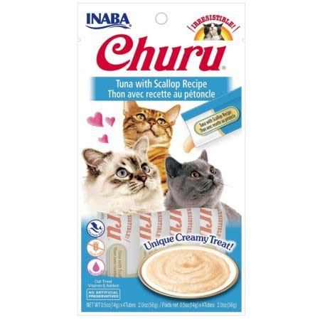 
  
  Inaba Churu Tuna with Scallop Recipe Creamy Cat Treat
  
