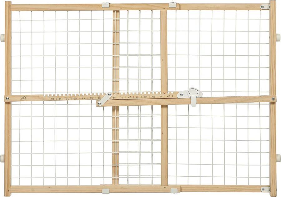 
  
  MidWest Wire Mesh Wood Pressure Mount Pet Safety Gate
  
