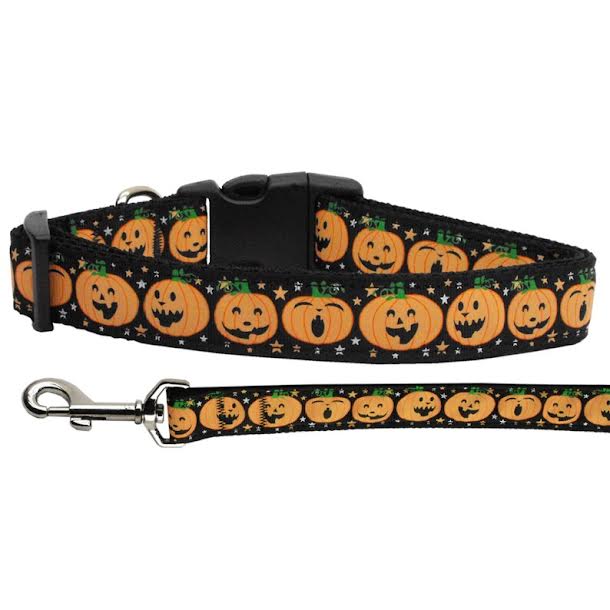 Halloween Pet Dog & Cat Nylon Collar or Leash, "Pumpkins"