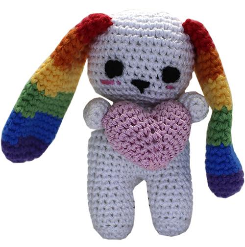 KNIT KNACKS LULU THE LOVE BUNNY ORGANIC COTTON SMALL DOG TOY