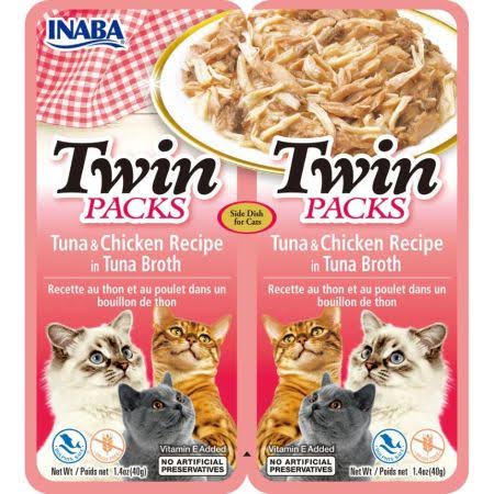 
  
  Inaba Twin Packs Tuna and Chicken Recipe in Tuna Broth for Cats
  
