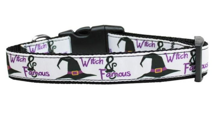 Halloween Pet Dog & Cat Nylon Collar or Leash, "Witch and Famous"