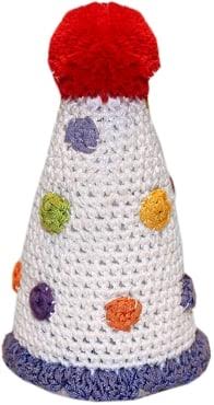 KNIT KNACKS BIRTHDAY HAT ORGANIC COTTON SMALL DOG TOY