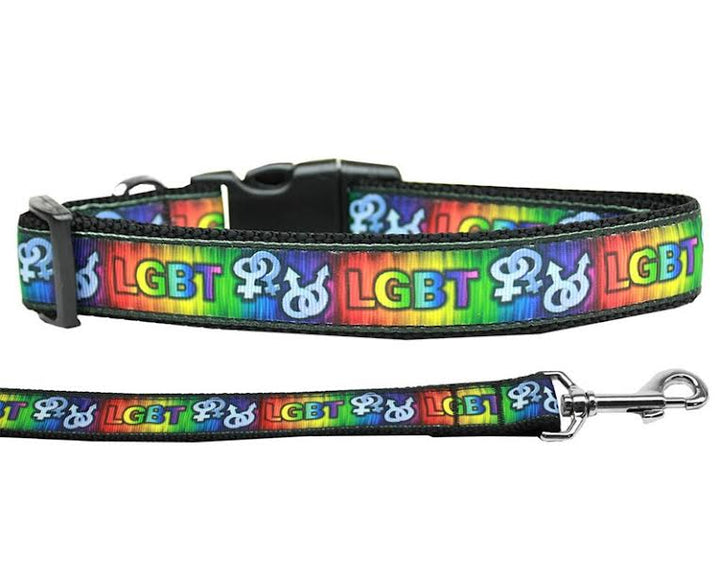 Pet Dog & Cat Nylon Collar or Leash, "LGBT"