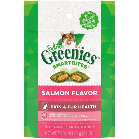 
  
  Greenies Feline SmartBites Skin and Fur Health Salmon Flavor Cat Treats
  
