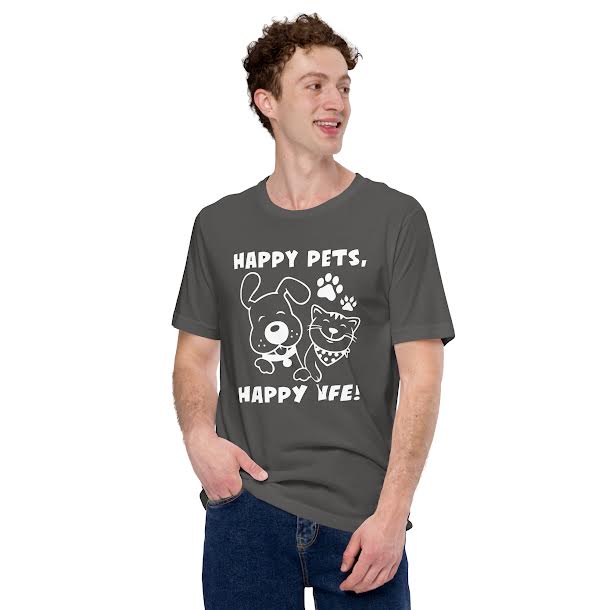 
  
  T-Shirts for Men - Happy Pets Happy Life
  
