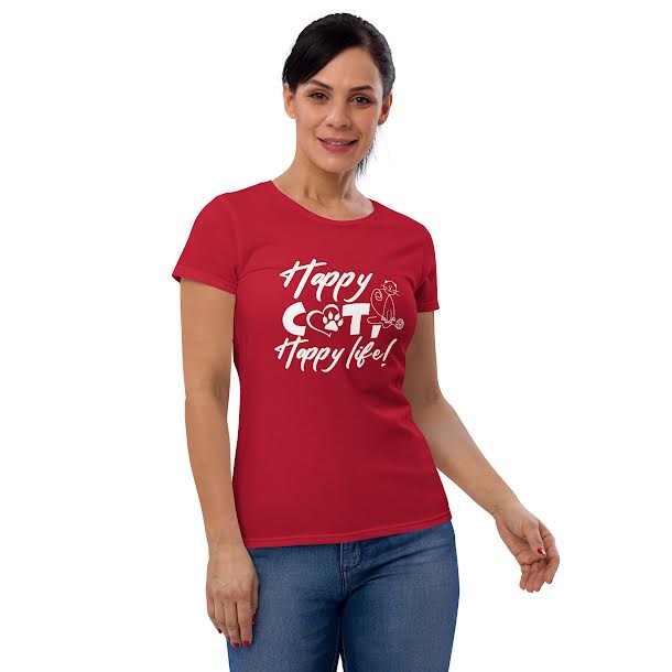 
  
  T-Shirts for women - Happy Cat Happy Life
  

