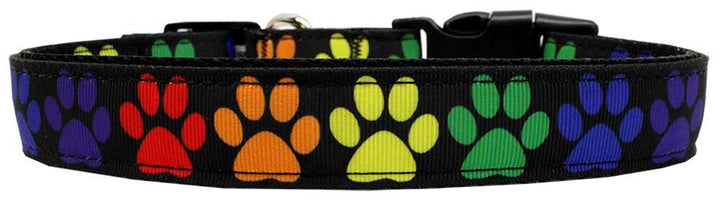Pet Dog & Cat Nylon Collar or Leash, "Rainbow Paws"