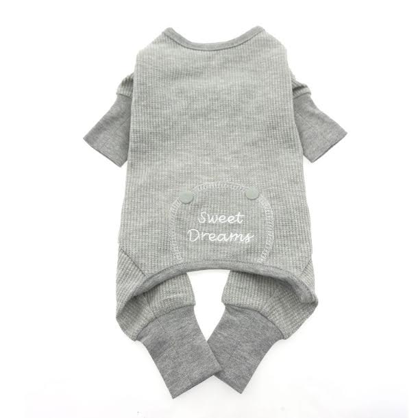 Sweet Dreams Thermal Dog Pajamas - Alloy Gray