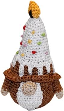 KNIT KNACKS BIRTHDAY GNOME ORGANIC COTTON SMALL DOG TOY