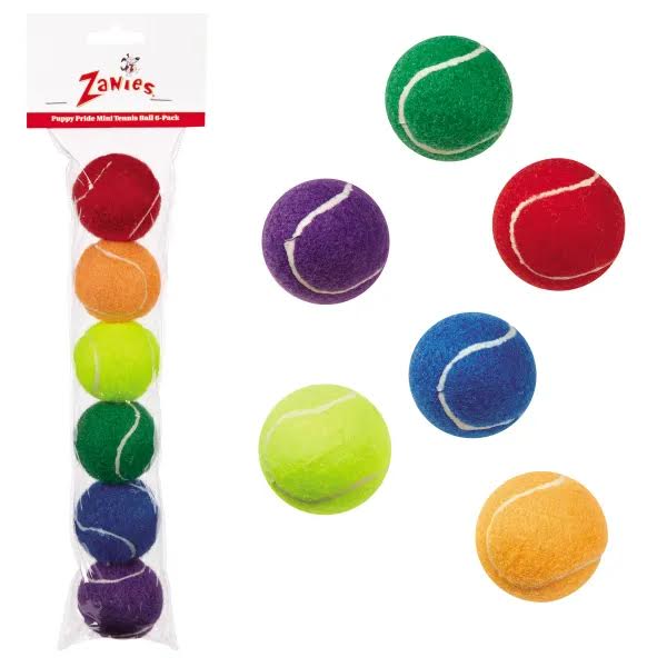 Zanies Puppy Pride Mini Tennis Balls, 6 Pk