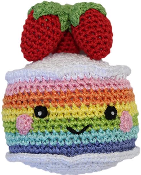 KNIT KNACKS RAINBOW CAKE ORGANIC COTTON SMALL DOG TOY