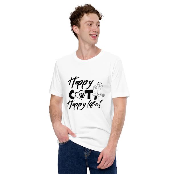 
  
  T-Shirts for Men - Happy Cat Happy Life
  
