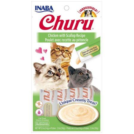 
  
  Inaba Churu Chicken with Scallop Recipe Creamy Cat Treat
  
