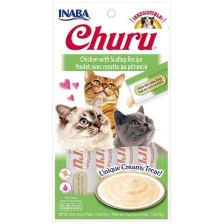 Inaba Churu Chicken with Scallop Recipe Creamy Cat Treat