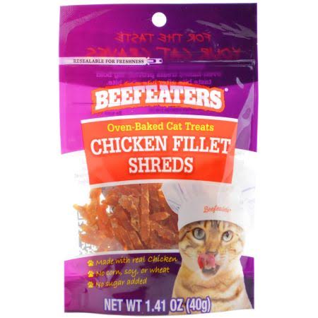 
  
  Beefeaters Oven Baked Chicken Filet Shreds Cat Treats
  
