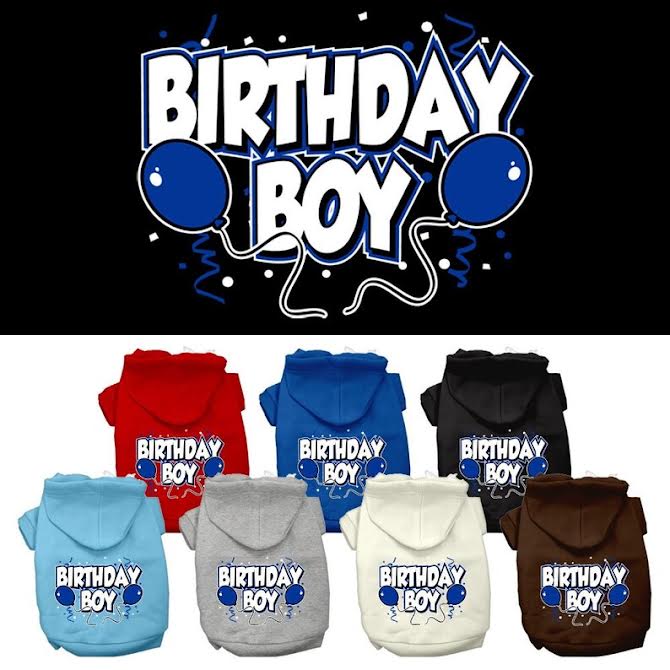 
  
  BIRTHDAY BOY SCREEN PRINT PET HOODIES
  
