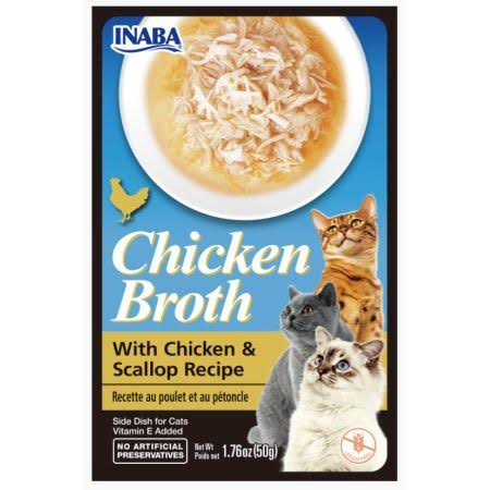 Inaba Twin Packs Tuna and Chicken with Scallop Recipe in Scallop Broth Side Dish for Cats
