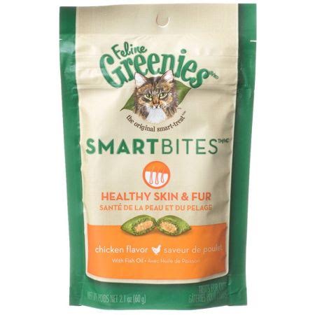 
  
  Greenies SmartBites Healthy Skin & Fur Chicken Flavor Cat Treats
  
