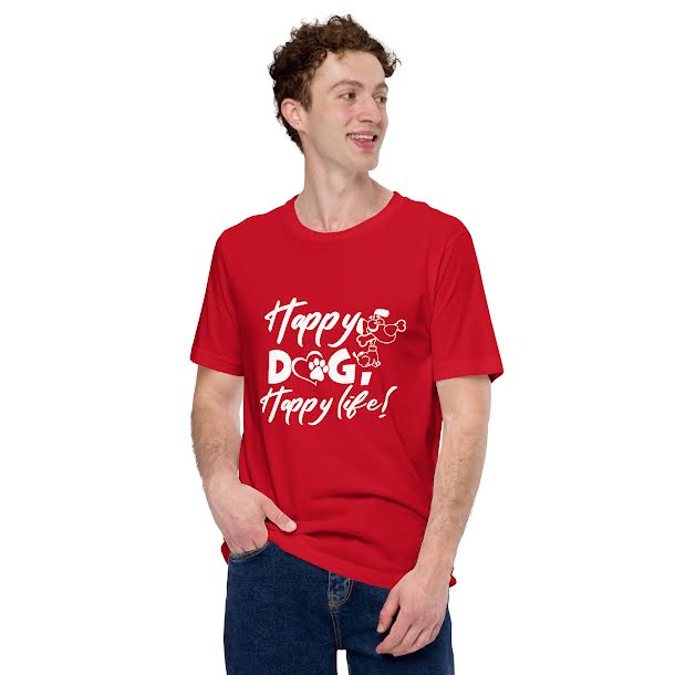 
  
  T-Shirts for Men - Happy Dog Happy Life
  
