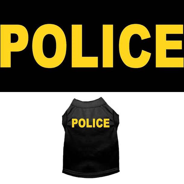 
  
  Halloween Pet Dog & Cat Shirt Screen Printed, "Police Costume"
  
