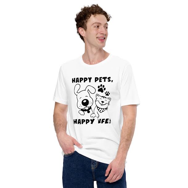 
  
  T-Shirts for Men - Happy Pets Happy Life
  
