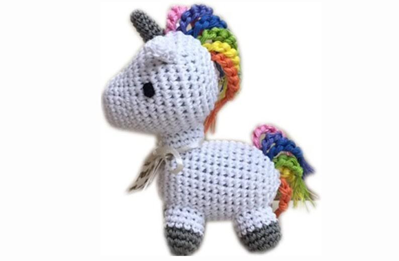 KNIT KNACKS MYSTIC THE MAGIC UNICORN ORGANIC COTTON SMALL DOG TOY