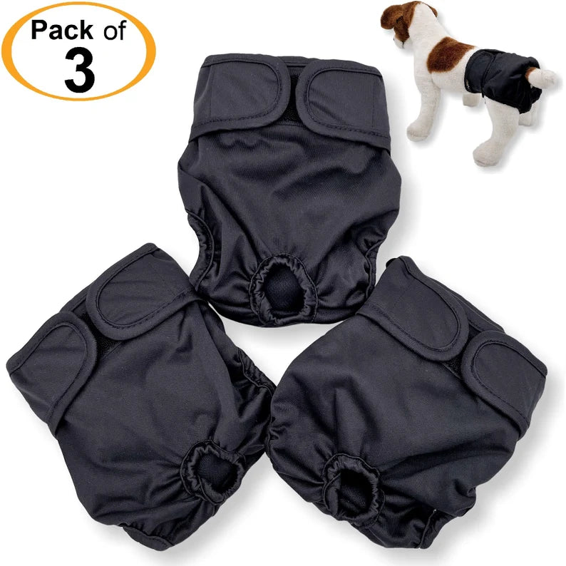 PACK of 3 Female Dog  Diapers with 4