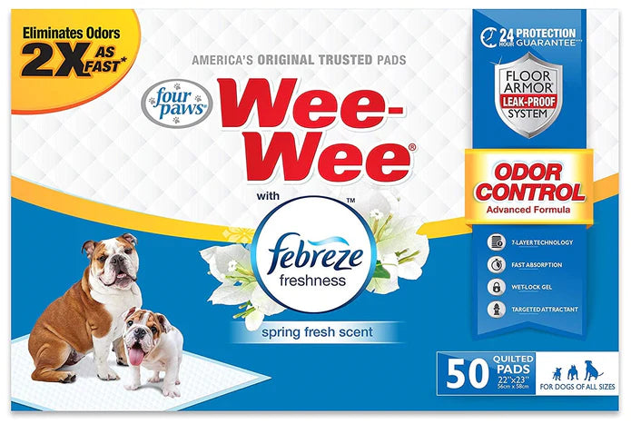 Four Paws Wee Wee Odor Control Pads with Fabreeze Freshness