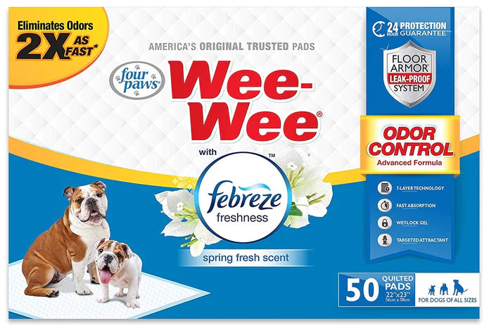 
  
  Four Paws Wee Wee Odor Control Pads with Fabreeze Freshness
  
