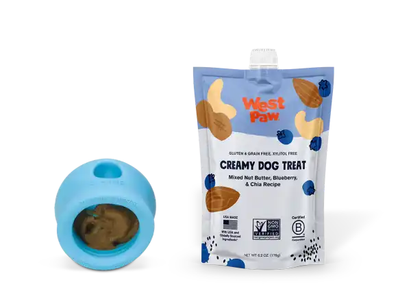 Nut Butter, Blueberry, and Chia Seed creamy dog treat, 6-unit case pack