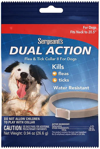 
  
  Sergeants Dual Action Flea and Tick Collar II for Dogs Neck Size 20.5"
  
