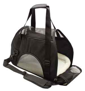 SOFT-SIDED PLAIN PET CARRIER BLACK SMALL