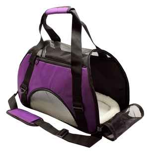 SOFT-SIDED PLAIN PET CARRIER PURPLE SMALL