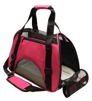 SOFT-SIDED PLAIN PET CARRIER BRIGHT PINK SMALL