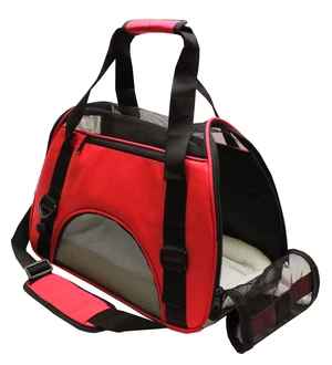 SOFT-SIDED PLAIN PET CARRIER RED SMALL