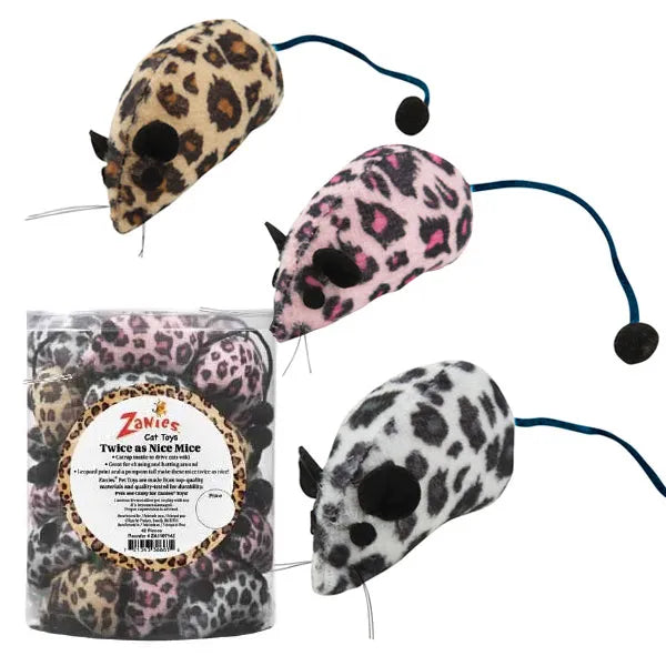 Zanies Twice As Nice Mice Toys (Assorted Colors)