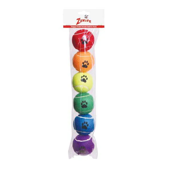 Zanies Puppy Pride Tennis Ball Dog Toys 6 Pack