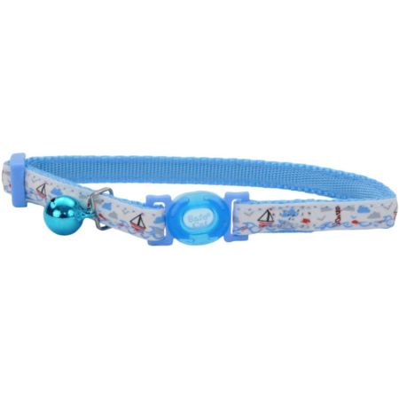 Coastal Pet Safe Cat Glow in the Dark Adjustable Collar Boat