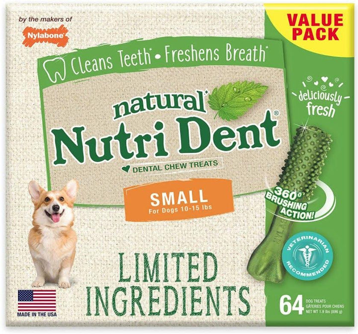 Nylabone Natural Nutri Dent Fresh Breath Dental Chews - Limited Ingredients