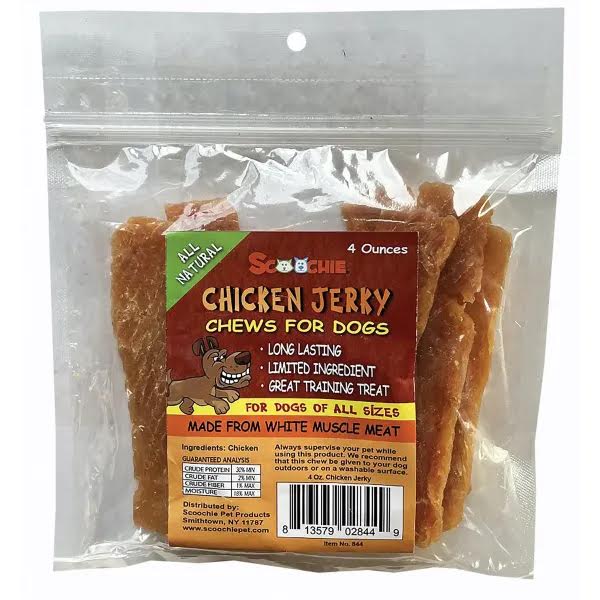 Scoochie Pet Chicken Jerky 4oz Bag