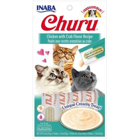 Inaba Churu Chicken with Crab Flavor Recipe Creamy Cat Treat