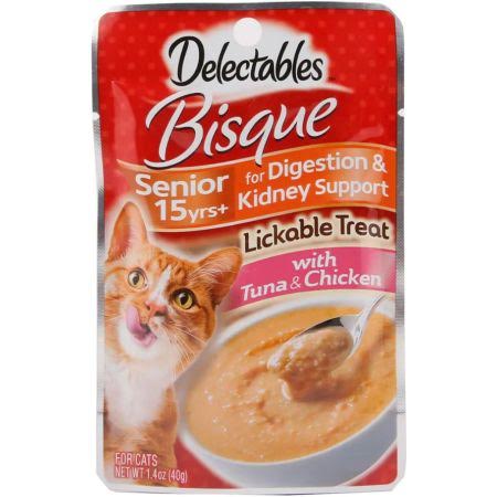 Hartz Delectables Bisque Senior Cat Treats - Tuna & Chicken